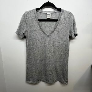 VS PINK Grey Deep V T-Shirt Size S